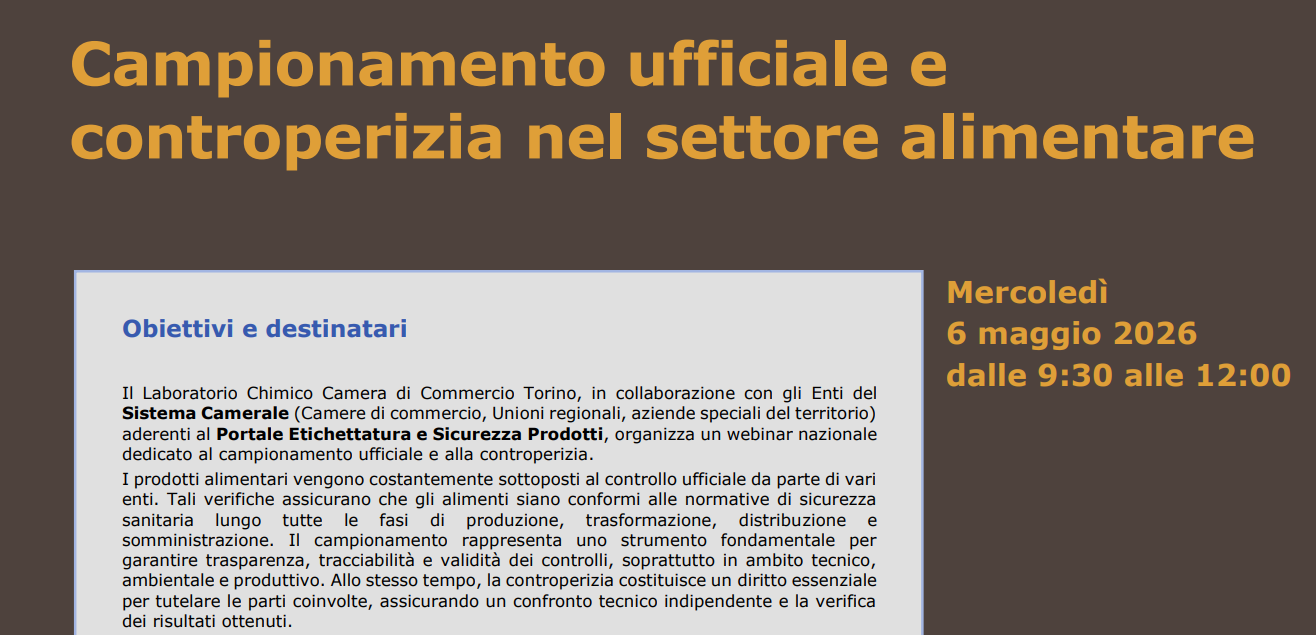 Campionamento ufficiale e controperizia nel settore alimentare